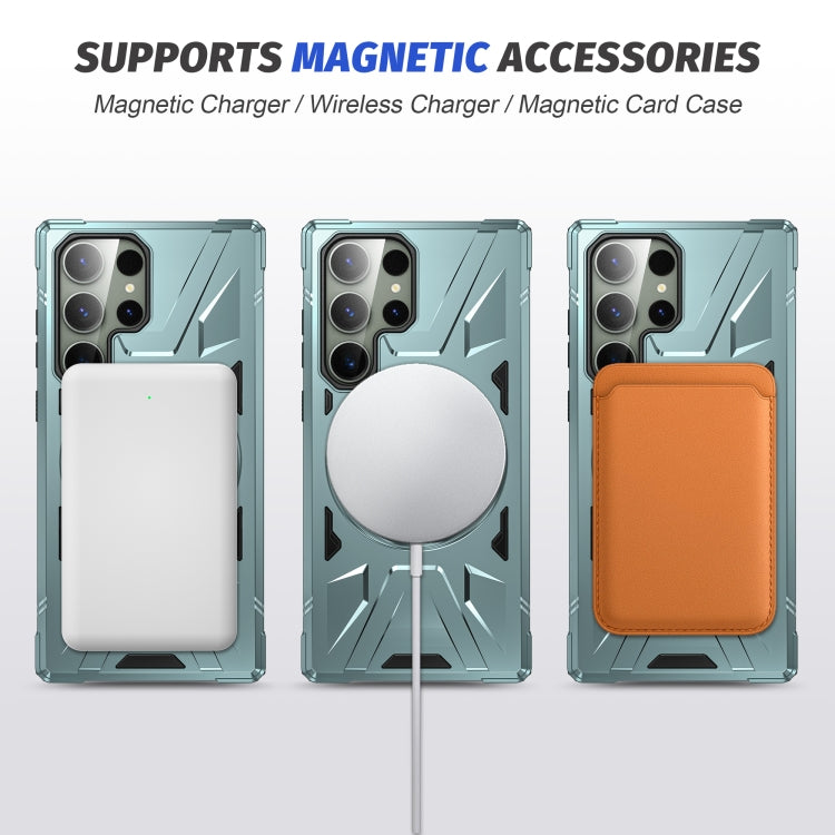 For Samsung Galaxy S23 Ultra 5G MagSafe Magnetic Shockproof Phone Case with Ring Holder(Green) - Galaxy S23 Ultra 5G Cases by PMC TechLife | Online Shopping South Africa | PMC TechLife