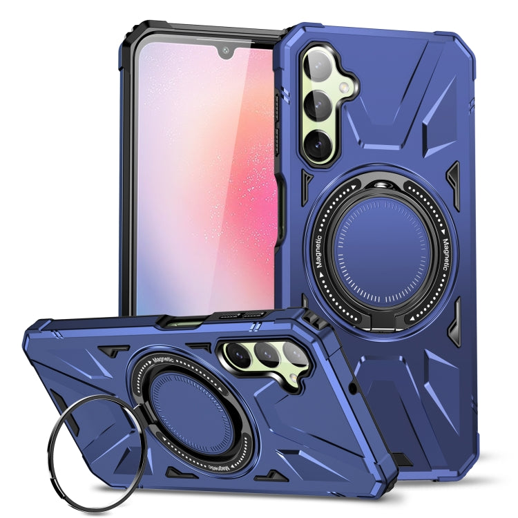 For Samsung Galaxy A54 5G MagSafe Magnetic Shockproof Phone Case with Ring Holder(Navy Blue) - Galaxy Phone Cases by PMC TechLife | Online Shopping South Africa | PMC TechLife