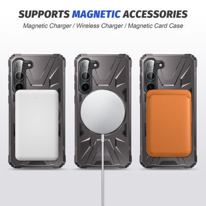 For Samsung Galaxy S24 5G MagSafe Magnetic Shockproof Phone Case with Ring Holder(Dark Grey) - Galaxy S24 5G Cases by PMC Jewellery | Online Shopping South Africa | PMC Jewellery