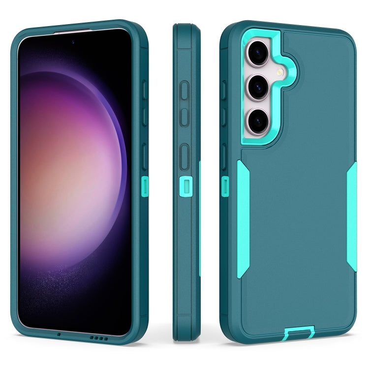 For Samsung Galaxy S25 / S24 5G Magnetic 2 in 1 PC Hybrid TPU Phone Case(Blue+Blue Green) - Galaxy S24 5G Cases by PMC Jewellery | Online Shopping South Africa | PMC Jewellery | Buy Now Pay Later Mobicred