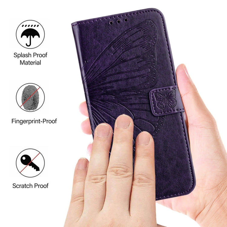 For Huawei Pura 70 Embossed Butterfly Leather Phone Case(Dark Purple) - Huawei Cases by PMC Jewellery | Online Shopping South Africa | PMC Jewellery | Buy Now Pay Later Mobicred