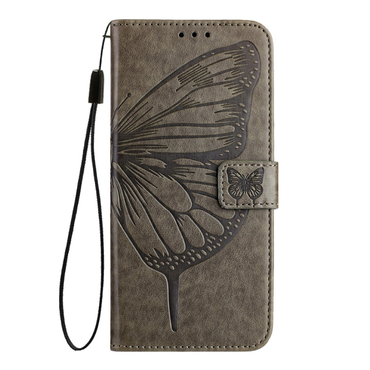 For Huawei Pura 70 Pro Embossed Butterfly Leather Phone Case(Grey) - Huawei Cases by PMC Jewellery | Online Shopping South Africa | PMC Jewellery | Buy Now Pay Later Mobicred