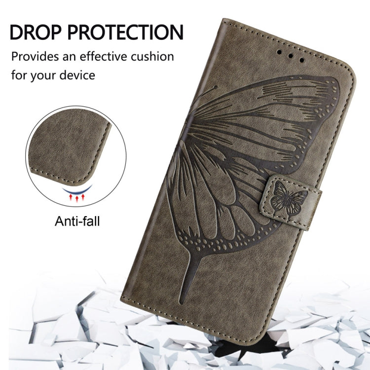 For Huawei Pura 70 Pro Embossed Butterfly Leather Phone Case(Grey) - Huawei Cases by PMC Jewellery | Online Shopping South Africa | PMC Jewellery | Buy Now Pay Later Mobicred