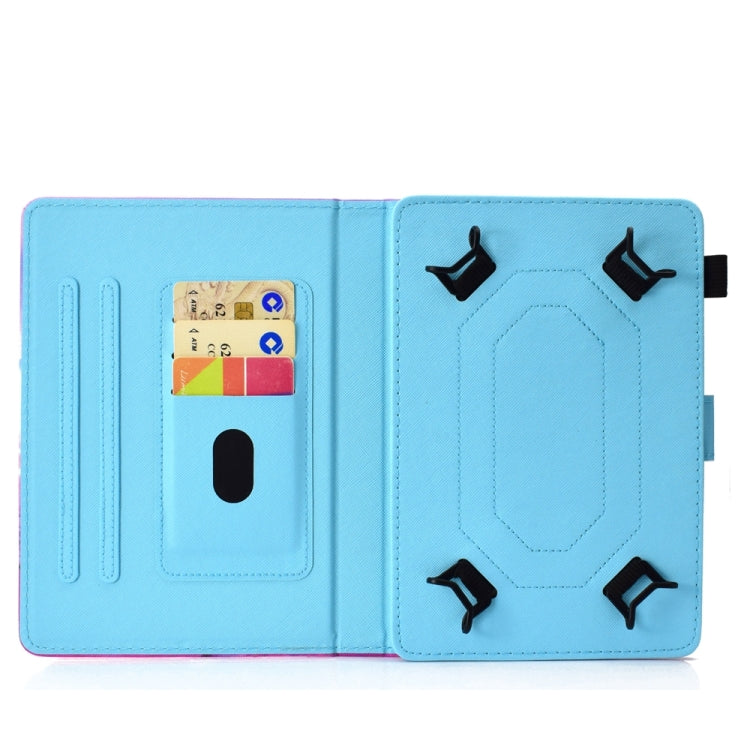 For 10 inch Universal Colored Drawing Stitching Leather Tablet Case(Datura Flowers) - 10 - 11 inch by PMC TechLife | Online Shopping South Africa | PMC TechLife | Buy Now Pay Later Mobicred
