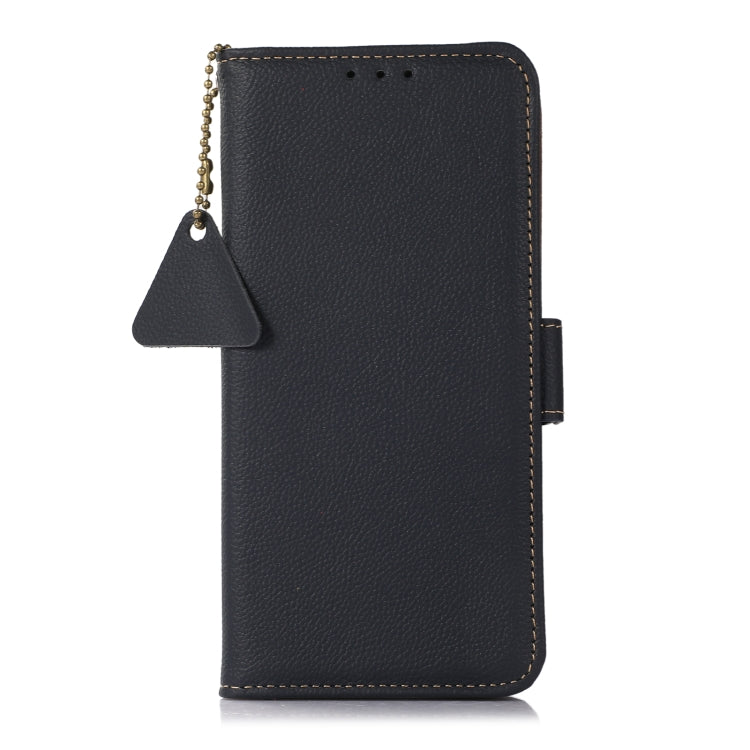 For Google Pixel 8A Side-Magnetic TJ Genuine Leather RFID Phone Case(Blue) - Google Cases by PMC TechLife | Online Shopping South Africa | PMC TechLife | Buy Now Pay Later Mobicred