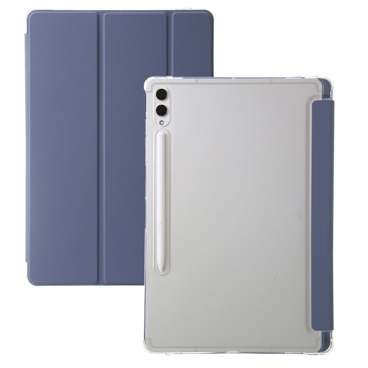 For Samsung Galaxy Tab S10 Ultra 3-Fold Clear Acrylic Leather Tablet Case(Lavender) - Tab S10 Ultra Cases by PMC Jewellery | Online Shopping South Africa | PMC Jewellery | Buy Now Pay Later Mobicred