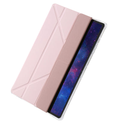 For Samsung Galaxy Tab S9 Clear Acrylic Deformation Leather Tablet Case(Pink) - Galaxy Tab S9 Cases by PMC Jewellery | Online Shopping South Africa | PMC Jewellery | Buy Now Pay Later Mobicred