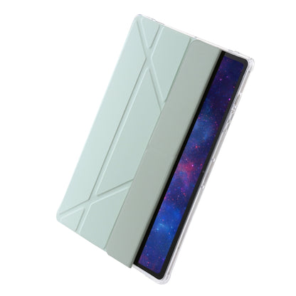 For Samsung Galaxy Tab S9 Clear Acrylic Deformation Leather Tablet Case(Green) - Galaxy Tab S9 Cases by PMC Jewellery | Online Shopping South Africa | PMC Jewellery | Buy Now Pay Later Mobicred