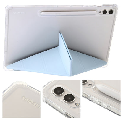 For Samsung Galaxy Tab S9 Clear Acrylic Deformation Leather Tablet Case(Ice Blue) - Galaxy Tab S9 Cases by PMC Jewellery | Online Shopping South Africa | PMC Jewellery | Buy Now Pay Later Mobicred