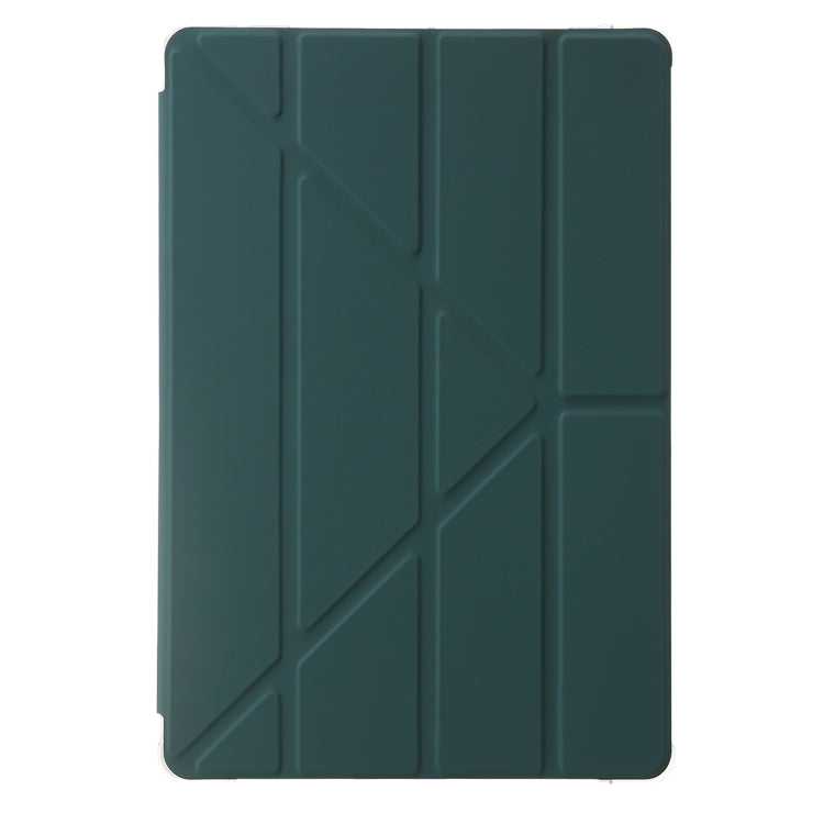 For Samsung Galaxy Tab S9 FE Clear Acrylic Deformation Leather Tablet Case(Deep Green) - Galaxy Tab S9 FE by PMC Jewellery | Online Shopping South Africa | PMC Jewellery | Buy Now Pay Later Mobicred