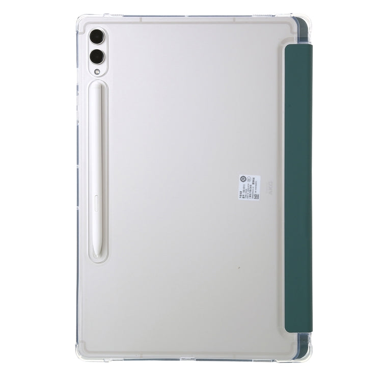 For Samsung Galaxy Tab S9 FE Clear Acrylic Deformation Leather Tablet Case(Deep Green) - Galaxy Tab S9 FE by PMC Jewellery | Online Shopping South Africa | PMC Jewellery | Buy Now Pay Later Mobicred