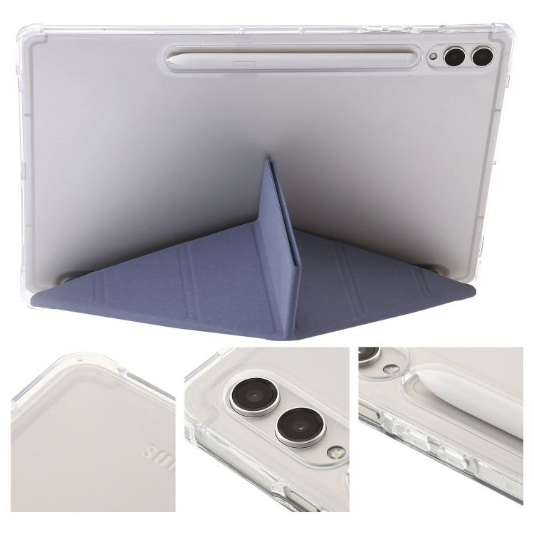 For Samsung Galaxy Tab S9 FE+ Clear Acrylic Deformation Leather Tablet Case(Lavender) - Galaxy Tab S9 FE+ by PMC Jewellery | Online Shopping South Africa | PMC Jewellery | Buy Now Pay Later Mobicred