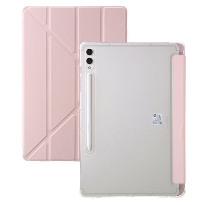 For Samsung Galaxy Tab S9 FE+ Clear Acrylic Deformation Leather Tablet Case(Pink) - Galaxy Tab S9 FE+ by PMC Jewellery | Online Shopping South Africa | PMC Jewellery