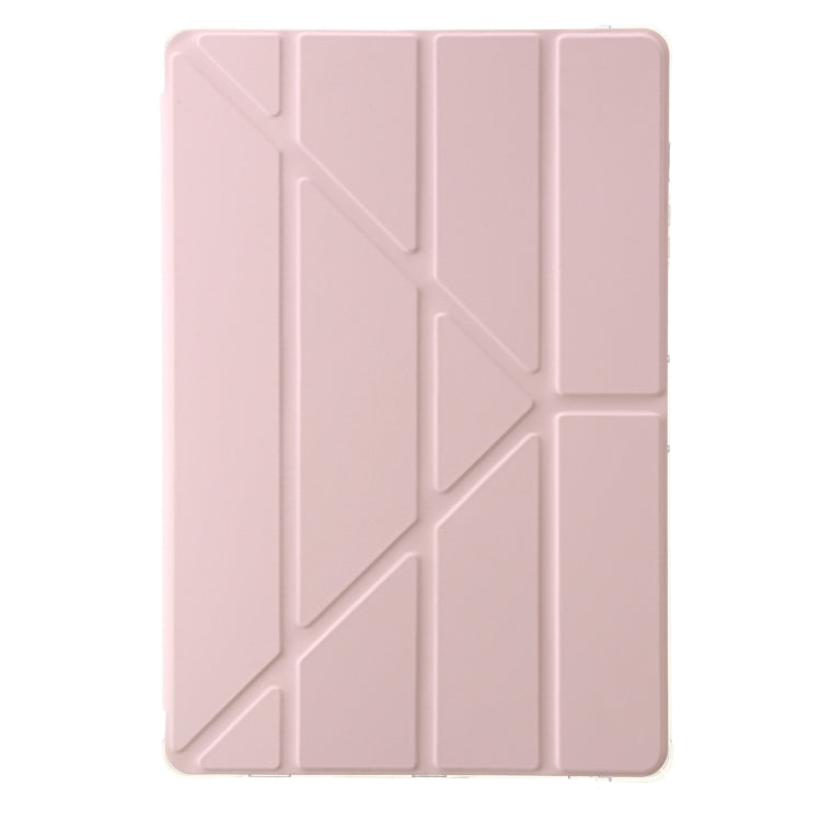 For Samsung Galaxy Tab S9 FE+ Clear Acrylic Deformation Leather Tablet Case(Pink) - Galaxy Tab S9 FE+ by PMC Jewellery | Online Shopping South Africa | PMC Jewellery