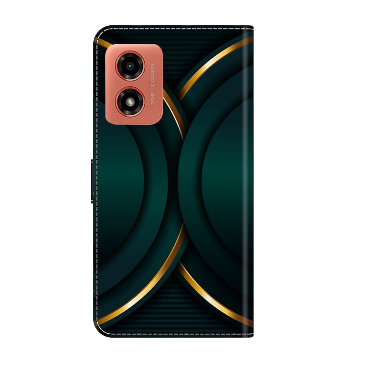 For Motorola Moto G04 Crystal 3D Shockproof Protective Leather Phone Case(Gold Outline) - Motorola Cases by PMC TechLife | Online Shopping South Africa | PMC TechLife | Buy Now Pay Later Mobicred