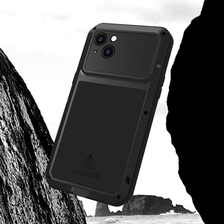 For iPhone 15 Plus LOVE MEI Metal Shockproof Life Waterproof Dustproof Phone Case(Black) - iPhone 15 Plus Cases by LOVE MEI | Online Shopping South Africa | PMC Jewellery