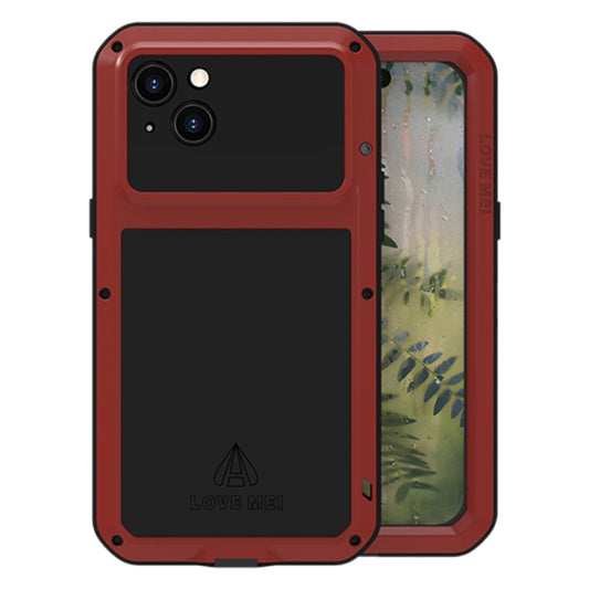 For iPhone 15 Plus LOVE MEI Metal Shockproof Life Waterproof Dustproof Phone Case(Red) - iPhone 15 Plus Cases by LOVE MEI | Online Shopping South Africa | PMC Jewellery