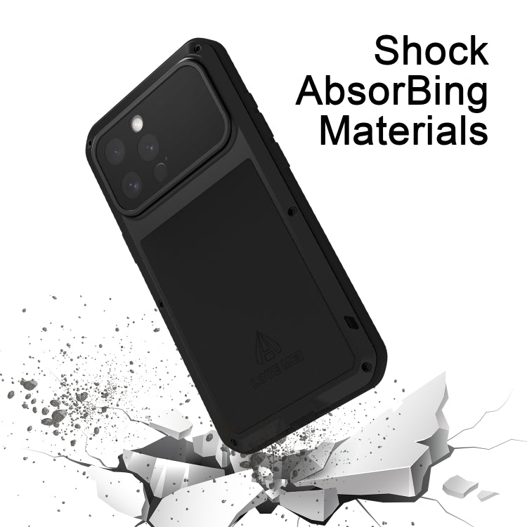 For iPhone 16 Pro LOVE MEI Metal Shockproof Life Waterproof Dustproof Phone Case(Yellow) - free shipping - PMC Jewellery - Order now!