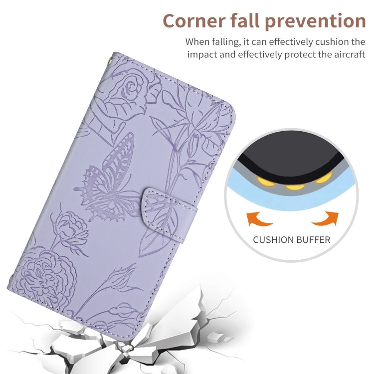 For Google Pixel 9 Skin Feel Butterfly Embossed Flip Leather Phone Case(Purple) - Google Cases by PMC TechLife | Online Shopping South Africa | PMC TechLife | Buy Now Pay Later Mobicred