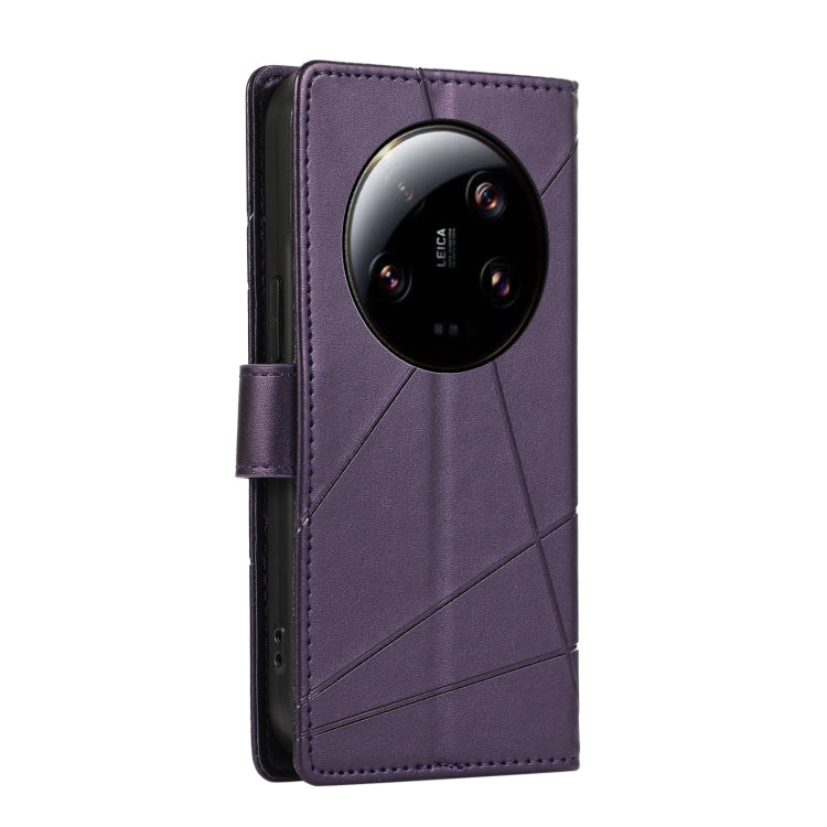 For Xiaomi 13 Ultra PU Genuine Leather Texture Embossed Line Phone Case(Purple) - 13 Ultra Cases by PMC Jewellery | Online Shopping South Africa | PMC Jewellery | Buy Now Pay Later Mobicred