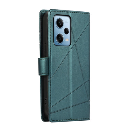 For Xiaomi Redmi Note 12 Pro 5G Global PU Genuine Leather Texture Embossed Line Phone Case(Green) - Xiaomi Cases by PMC Jewellery | Online Shopping South Africa | PMC Jewellery | Buy Now Pay Later Mobicred