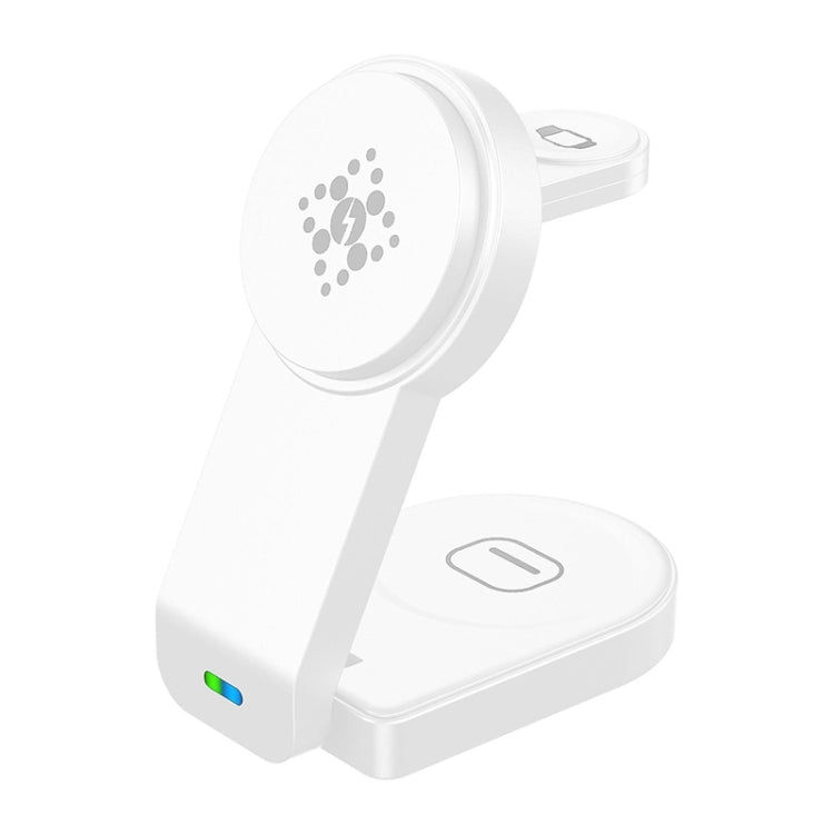 B-23 3 in 1 Foldable Magnetic Wireless Charger Phone Holder, Plug:EU Plug(White) - free shipping - PMC TechLife - Order now!