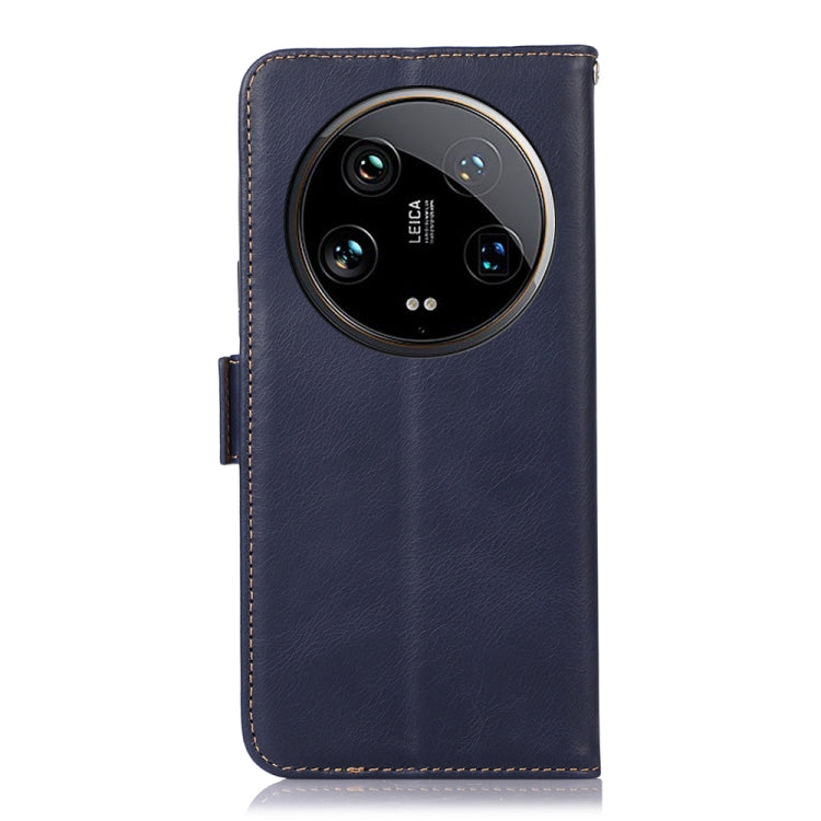 For Xiaomi 14 Ultra Magnetic Crazy Horse Texture Genuine Leather RFID Phone Case(Blue) - 14 Ultra Cases by PMC Jewellery | Online Shopping South Africa | PMC Jewellery | Buy Now Pay Later Mobicred