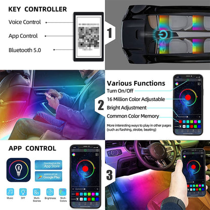 G4 Car USB RGB Foot LED Atmosphere Light with APP Control - Atmosphere lights by PMC Jewellery | Online Shopping South Africa | PMC Jewellery | Buy Now Pay Later Mobicred