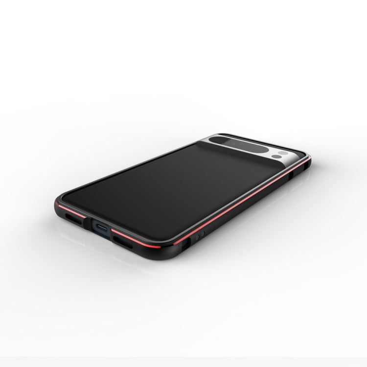 For Google Pixel 8 Pro Aurora Series Metal Frame Phone Case(Black Silver) - Google Cases by PMC TechLife | Online Shopping South Africa | PMC TechLife | Buy Now Pay Later Mobicred