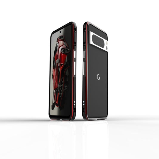 For Google Pixel 8 Pro Aurora Series Metal Frame Phone Case(Black Red) - Google Cases by PMC Jewellery | Online Shopping South Africa | PMC Jewellery | Buy Now Pay Later Mobicred