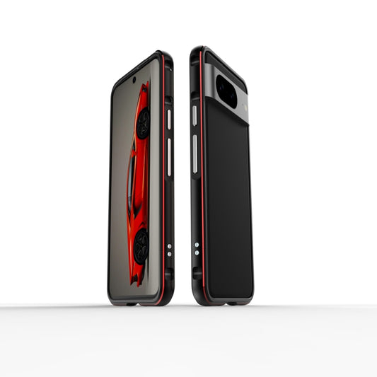 For Google Pixel 8 Aurora Series Metal Frame Phone Case(Black Red) - Google Cases by PMC Jewellery | Online Shopping South Africa | PMC Jewellery | Buy Now Pay Later Mobicred