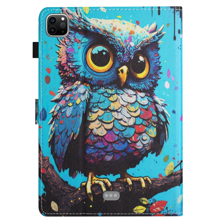 For iPad Pro 11 2024 Colored Drawing Stitching Leather Tablet Smart Case(Owl) - iPad Pro 11 2024 Cases by PMC Jewellery | Online Shopping South Africa | PMC Jewellery | Buy Now Pay Later Mobicred