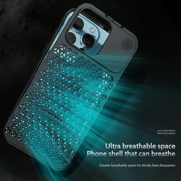 For iPhone 13 R-JUST RJ58 Aromatherapy Metal Cooling Phone Case(Grey) - iPhone 13 Cases by R-JUST | Online Shopping South Africa | PMC Jewellery