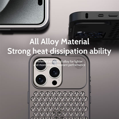 For iPhone 15 Pro R-JUST RJ58 Aromatherapy Metal Cooling Phone Case(Black) - iPhone 15 Pro Cases by R-JUST | Online Shopping South Africa | PMC Jewellery | Buy Now Pay Later Mobicred