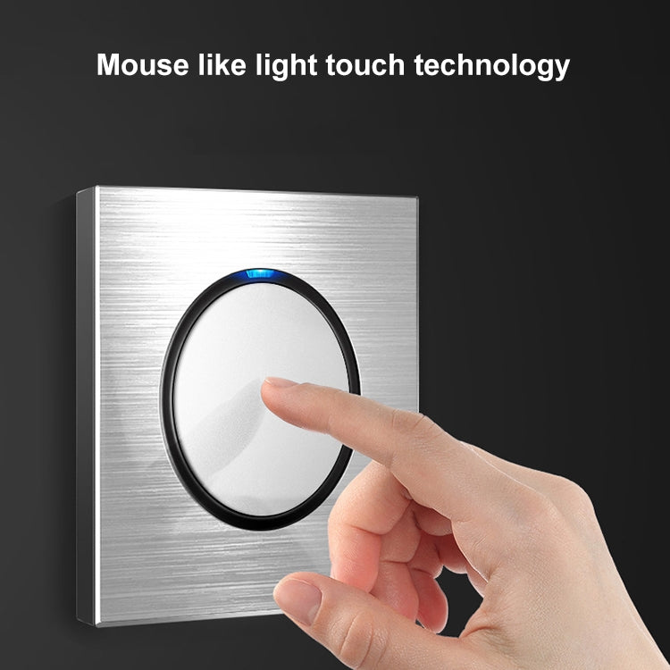 86mm Gray Aluminum Wire Drawing LED Switch Panel, Style:TV-Telephone socket - free shipping - PMC Jewellery - Order now!