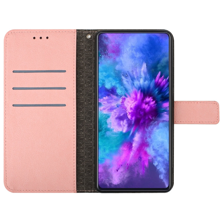 For iPhone 16e Rhombic Grid Texture Leather Phone Case(Pink) - iPhone 16e Cases by PMC TechLife | Online Shopping South Africa | PMC TechLife | Buy Now Pay Later Mobicred