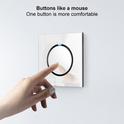 86mm Round LED Tempered Glass Switch Panel, White Round Glass, Style:Three Open Dual Control - Switch by PMC Jewellery | Online Shopping South Africa | PMC Jewellery | Buy Now Pay Later Mobicred