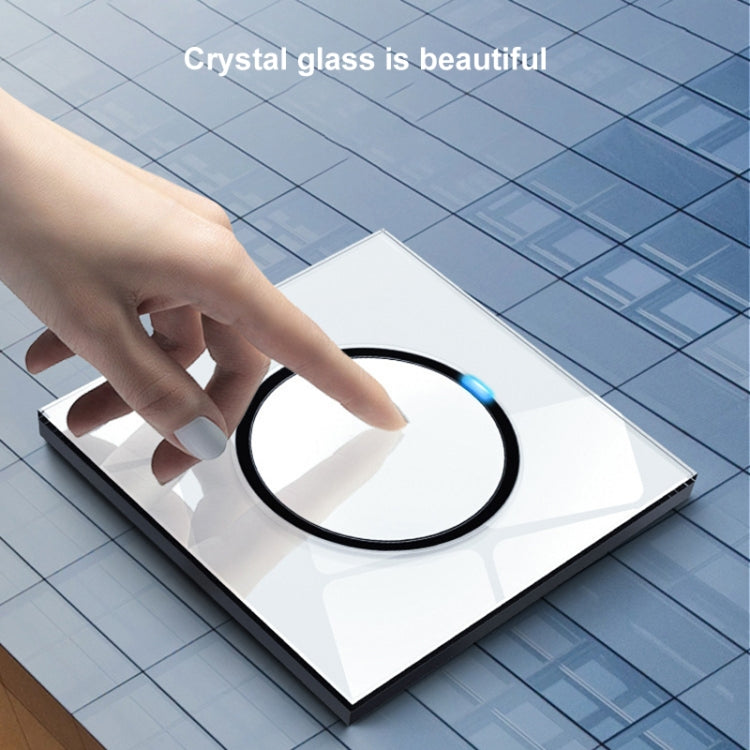 86mm Round LED Tempered Glass Switch Panel, White Round Glass, Style:Telephone Socket -  by PMC TechLife | Online Shopping South Africa | PMC TechLife | Buy Now Pay Later Mobicred