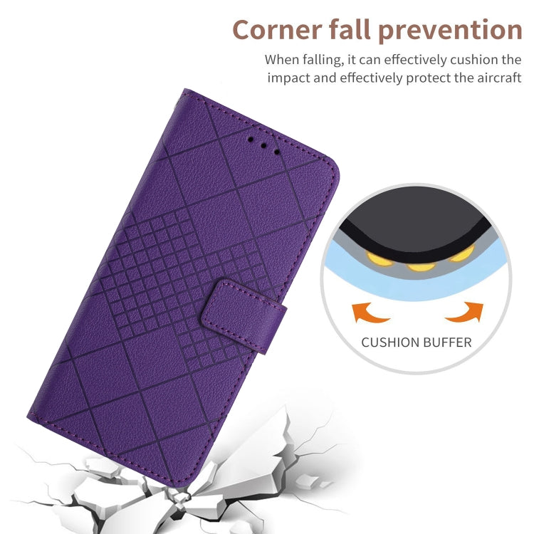 For Google Pixel 9 Pro Rhombic Grid Texture Leather Phone Case(Purple) - Google Cases by PMC TechLife | Online Shopping South Africa | PMC TechLife | Buy Now Pay Later Mobicred
