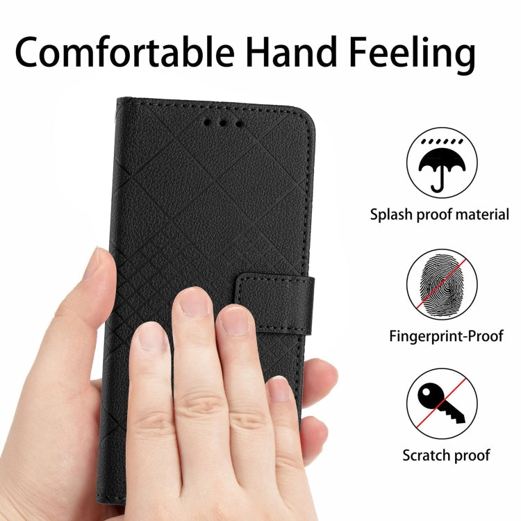For Google Pixel 9 Rhombic Grid Texture Leather Phone Case(Black) - Google Cases by PMC TechLife | Online Shopping South Africa | PMC TechLife | Buy Now Pay Later Mobicred