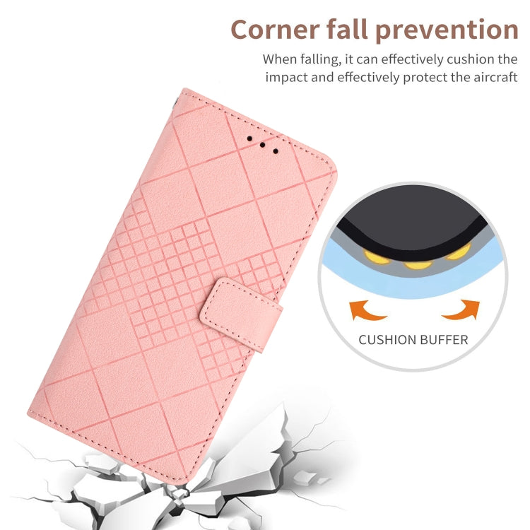 For Google Pixel 9 Rhombic Grid Texture Leather Phone Case(Pink) - Google Cases by PMC TechLife | Online Shopping South Africa | PMC TechLife | Buy Now Pay Later Mobicred