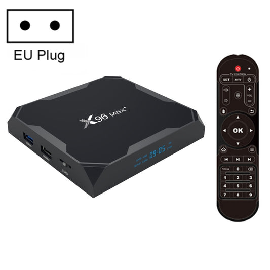 X96 max+ 4K Smart TV Box with Remote Control, Android 9.0, Amlogic S905X3 Quad-Core Cortex-A55,2GB+16GB, Support LAN, AV, 2.4G/5G WiFi, USBx2,TF Card, EU Plug - Amlogic S905 by PMC Jewellery | Online Shopping South Africa | PMC Jewellery | Buy Now Pay Later Mobicred