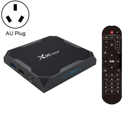 X96 max+ 4K Smart TV Box with Remote Control, Android 9.0, Amlogic S905X3 Quad-Core Cortex-A55,2GB+16GB, Support LAN, AV, 2.4G/5G WiFi, USBx2,TF Card, AU Plug - Amlogic S905 by PMC Jewellery | Online Shopping South Africa | PMC Jewellery | Buy Now Pay Later Mobicred