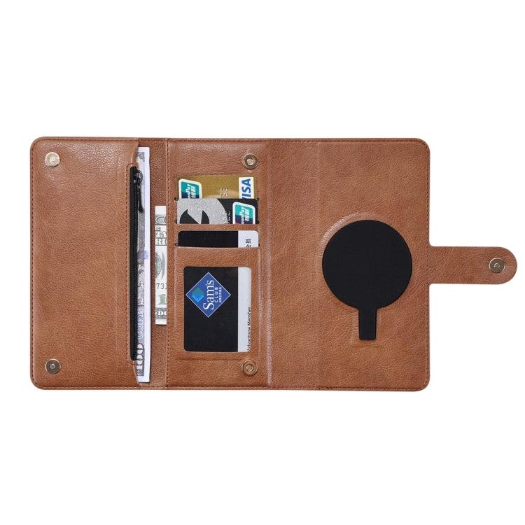 For iPhone 15 ViLi GV Series MagSafe Magnetic Zipper Leather Phone Case(Brown) - free shipping - PMC Jewellery - Order now!