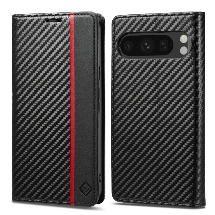 For Google Pixel 9 Pro LC.IMEEKE Carbon Fiber Leather Phone Case(Vertical Black) - Google Cases by LC.IMEEKE | Online Shopping South Africa | PMC Jewellery | Buy Now Pay Later Mobicred