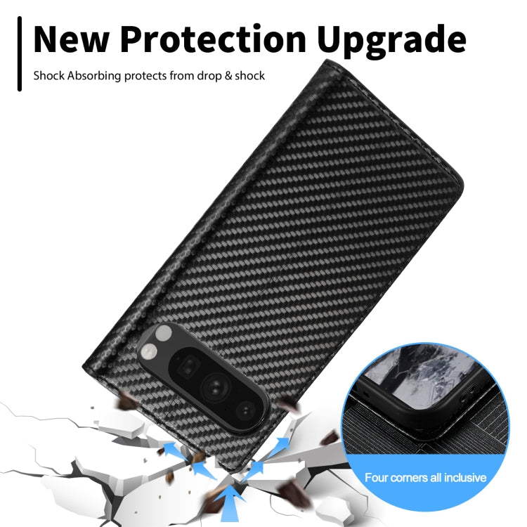 For Google Pixel 9 Pro LC.IMEEKE Carbon Fiber Leather Phone Case(Vertical Black) - Google Cases by LC.IMEEKE | Online Shopping South Africa | PMC Jewellery | Buy Now Pay Later Mobicred