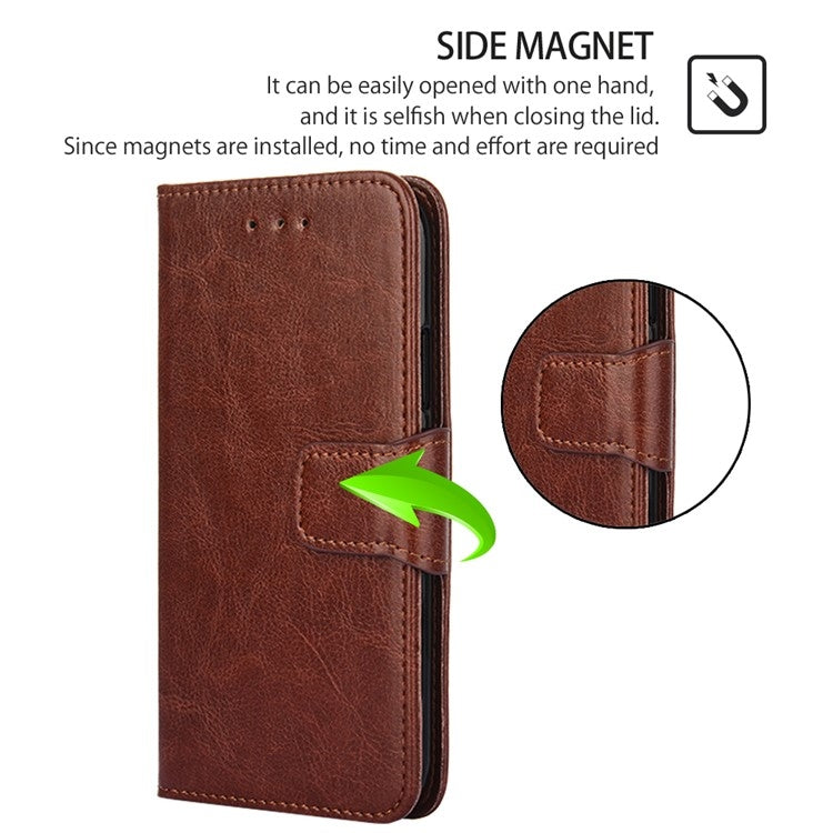 For Motorola Moto G Play 4G 2024 Crystal Texture Leather Phone Case(Brown) - Motorola Cases by PMC Jewellery | Online Shopping South Africa | PMC Jewellery | Buy Now Pay Later Mobicred