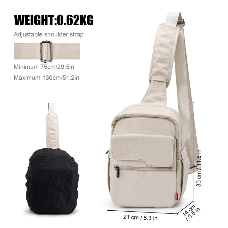 Cwatcun D93 Camera Bag Canvas Shoulder Bag, Size:21 x 14 x 30cm Beige - free shipping - PMC TechLife - Order now!