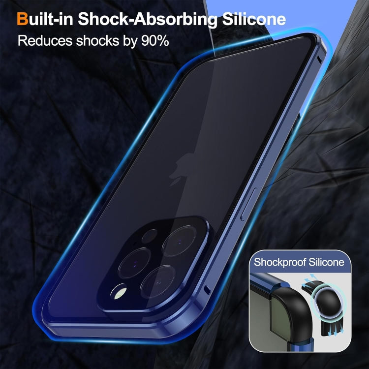 For iPhone 16 Pro Max Anti-peeping Magnetic Double-sided Tempered Glass Phone Case(Grey) - iPhone 16 Pro Max Cases by PMC Jewellery | Online Shopping South Africa | PMC Jewellery | Buy Now Pay Later Mobicred