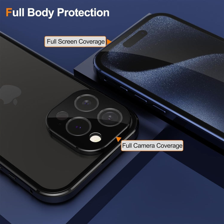 For iPhone 16 Pro Max Anti-peeping Magnetic Double-sided Tempered Glass Phone Case(Grey) - iPhone 16 Pro Max Cases by PMC Jewellery | Online Shopping South Africa | PMC Jewellery | Buy Now Pay Later Mobicred